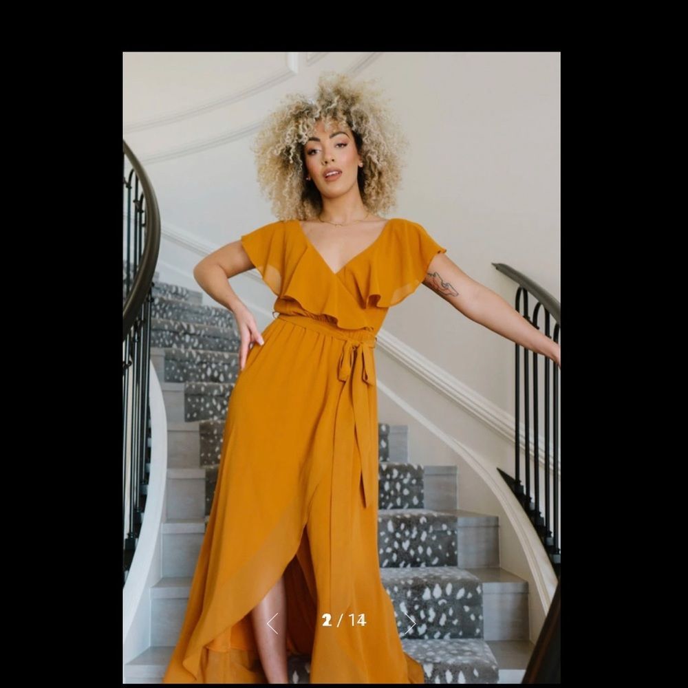 Baltic Born Katya Ruffle Maxi Dress Amber Size XL